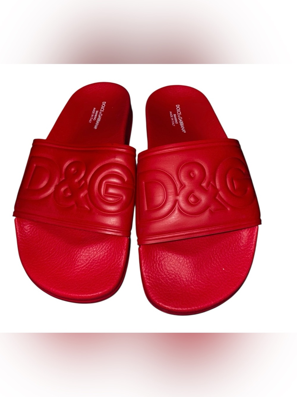 NEW! Dolce & Gabbana Bambino Pool Slides Embossed Logo  EUR 36/US 6